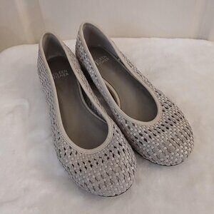 Eileen Fisher Gray Woven Ballet flats 8 Basic Classic Clean Girl Boho Minimalist